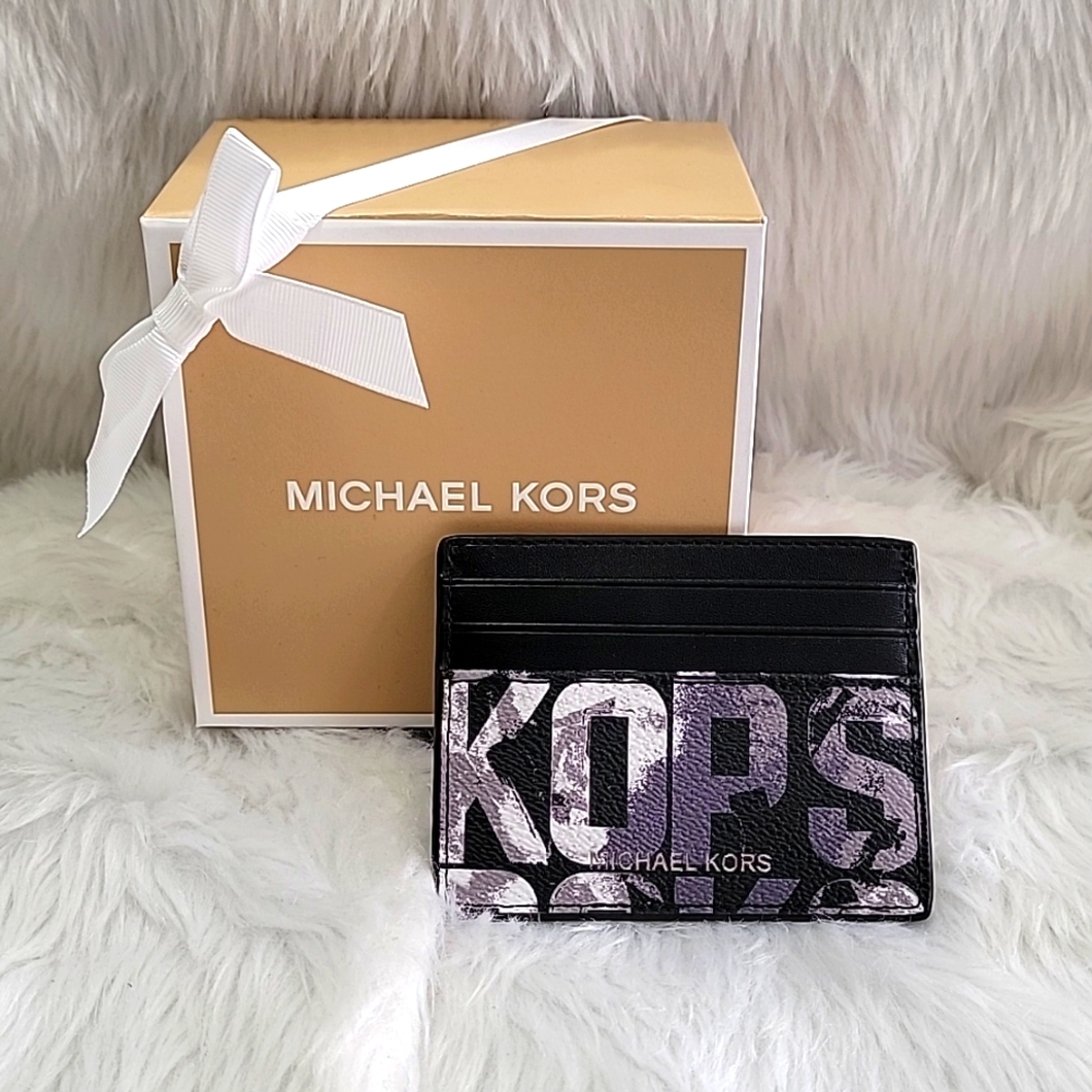 MichaeI Kors Cooper Graphic Logo Tall Card Case